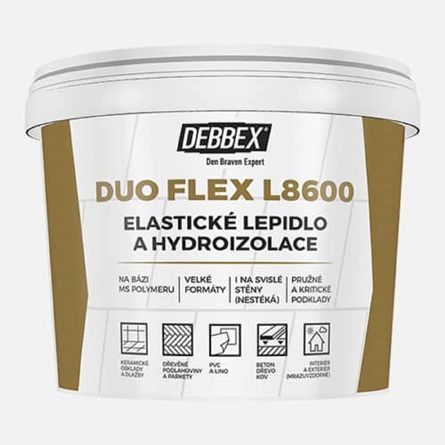 Den Braven Elastické lepidlo a hydroizolace DUO FLEX L8600 Typ: kbelík, Balení: 5  kg