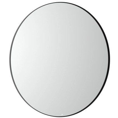 Roca Zrcadlo Luna s LED osvětlením, černý rám, pr. 100 cm