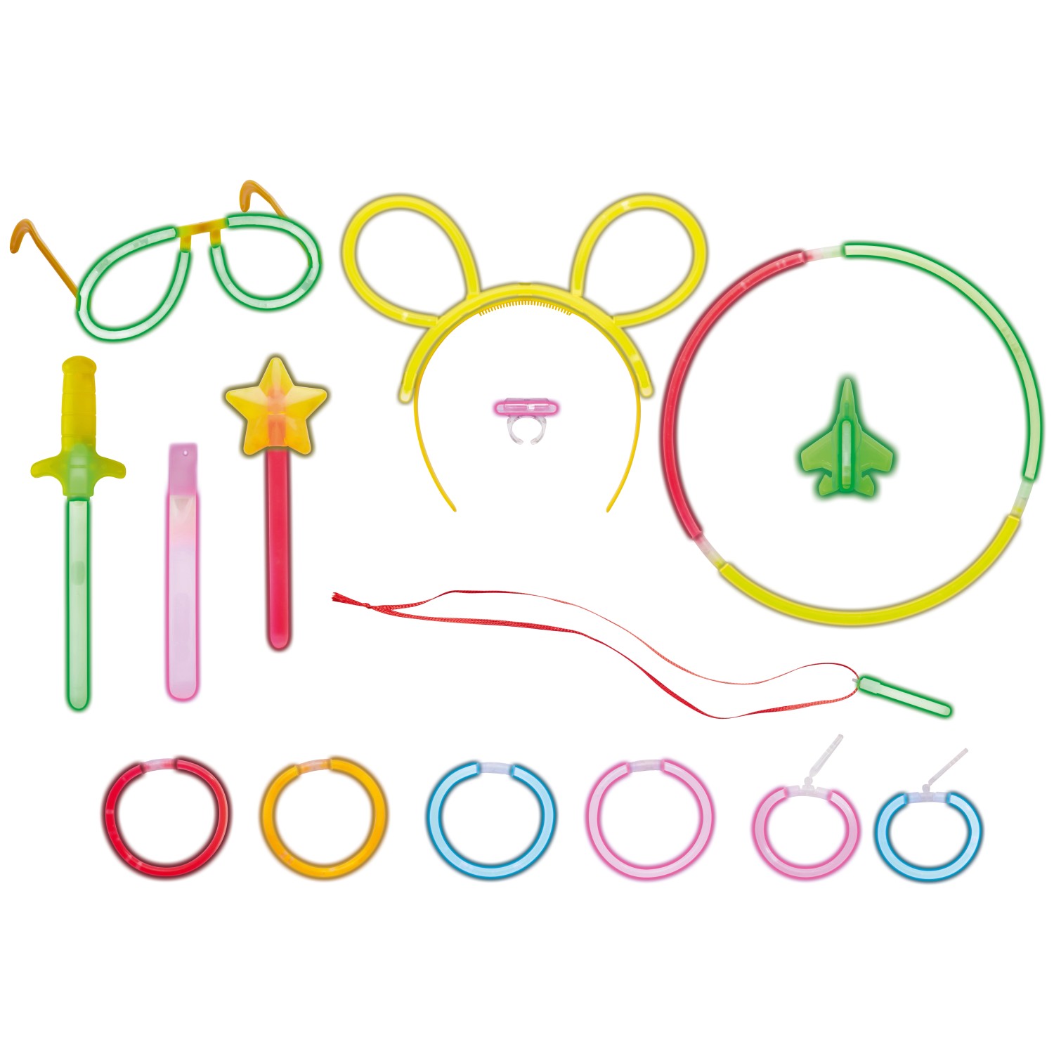 Party sada svíticích tyčinek a spojovacích prvků, 39dílná