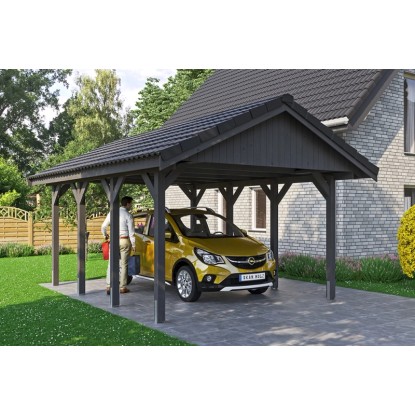 Skan Holz Přístřešek na auto Wallgau břid.-šedý, bez šindelů, 430 x 600 cm