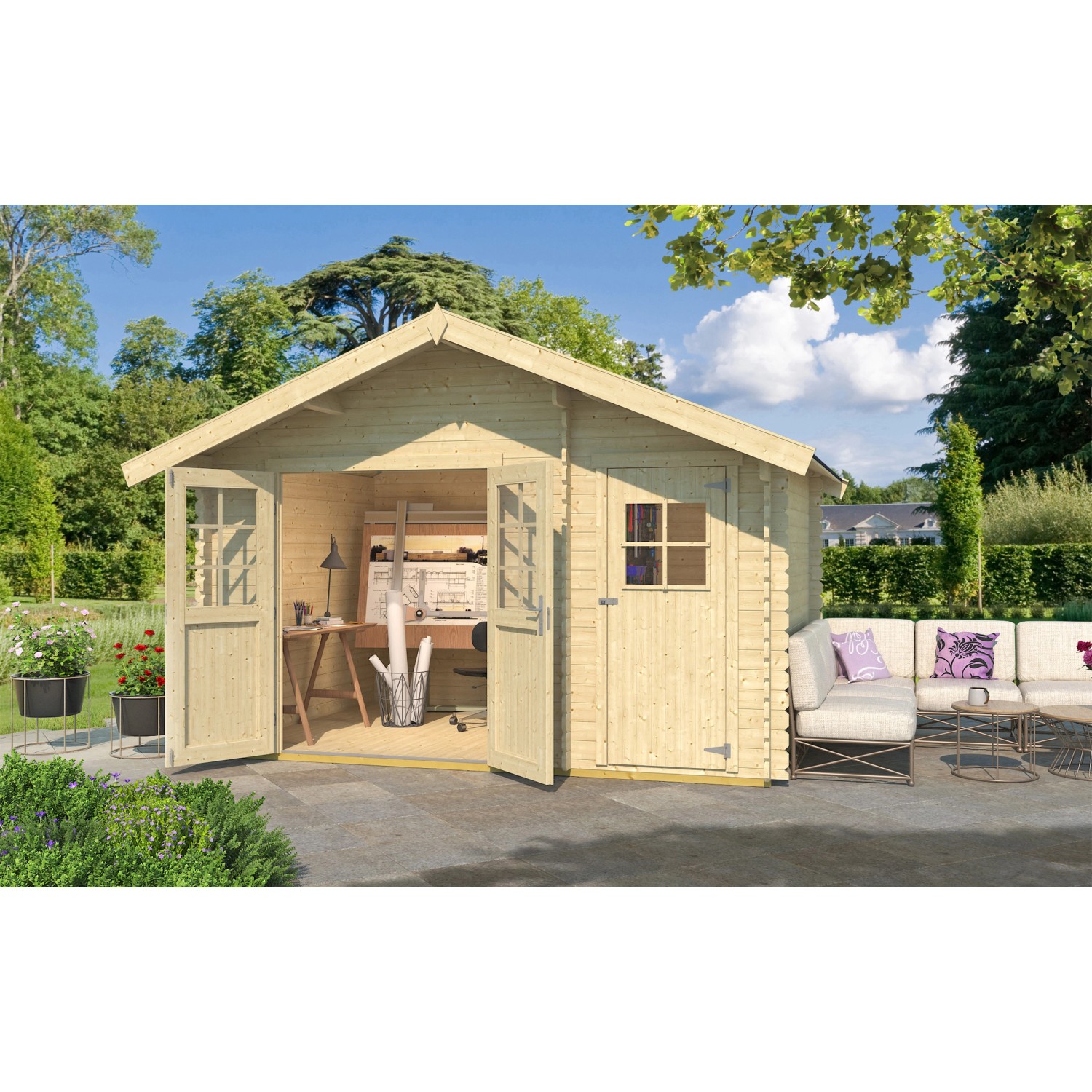 Weka Dřevěný zahradní domek Brixen 2 370 x 250 cm