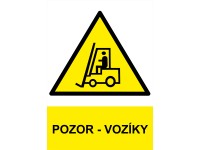 Tabulka Pozor vozíky - plastová