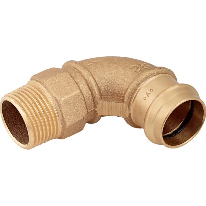 Lisovací koleno červený bronz 90°, pr. 28 mm x 33,3 mm (R 1), 1 ks