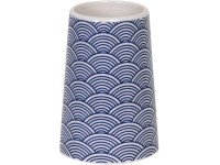 Kelímek na zubní kartáčky Bento keramický modrý/bílý