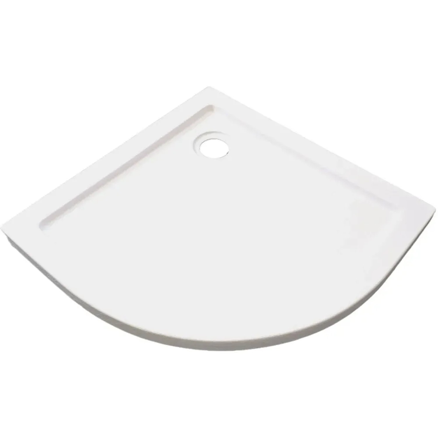 SANOTECHNIK Kulatá sprchová vanička s kamenným efektem bílá 90 x 90 x 4 cm