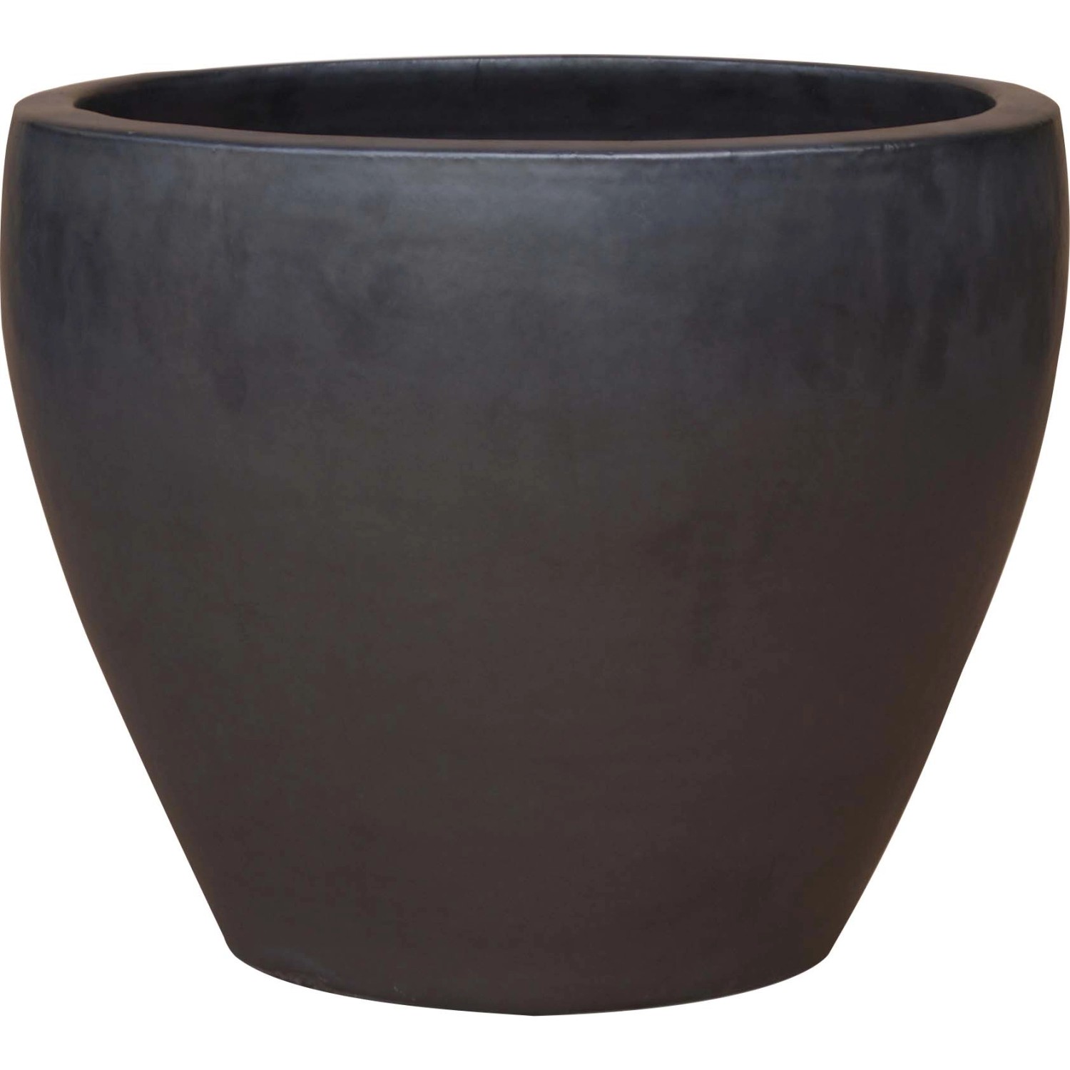 Kónický květináč glazovaný terakota, antracitový, pr. 26 x 23 cm