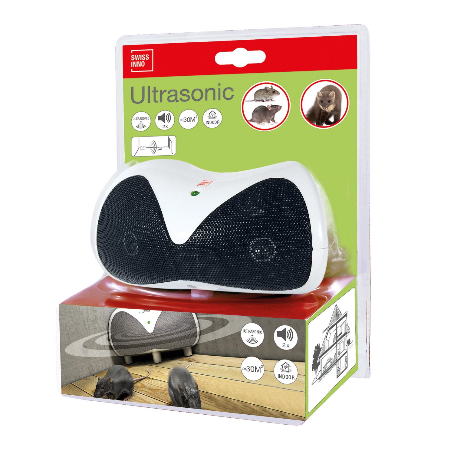 Swissinno Natural Control Ultrazvukový odpuzovač hlodavců a kun