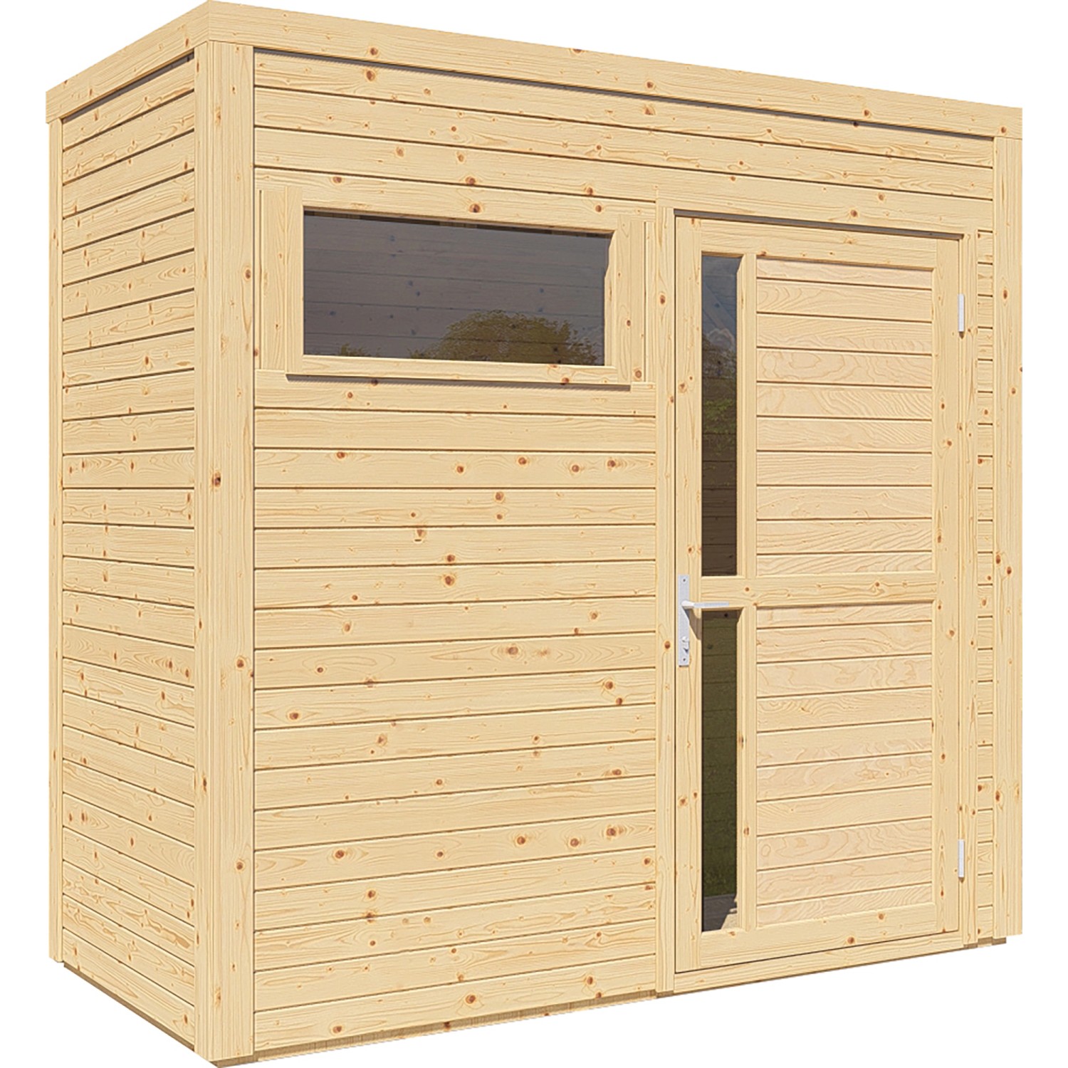 Bertilo Dřevěný domek na nářadí Cubus 1, přírodní, 234 x 115 cm