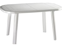 IDEA Europe Zahradní stůl Salomone plastový bílý 135 x 84 x 73 cm