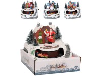 Koopman Vánoční LED vesnička s pohybem teplá bílá různé druhy 12 x 13 cm