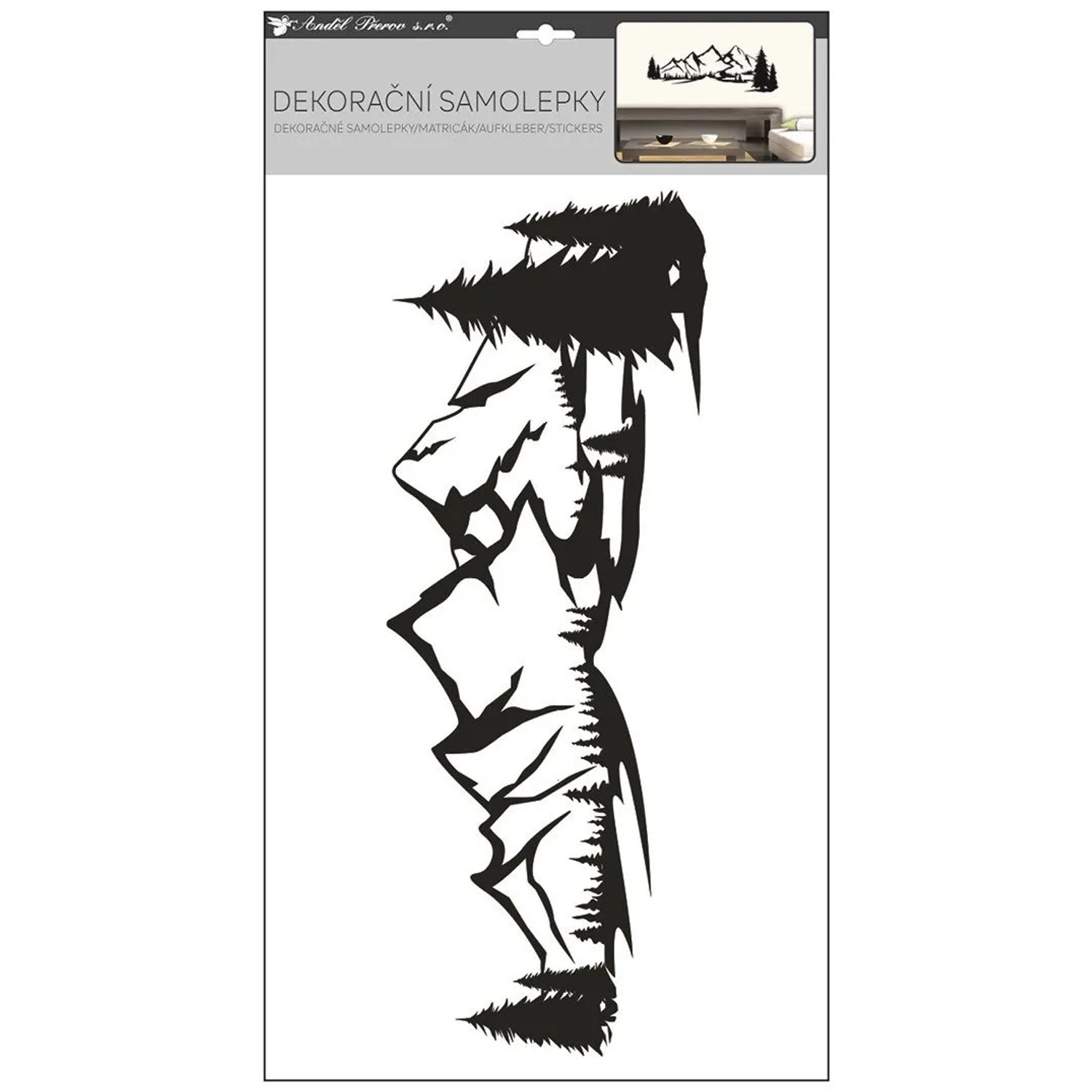 Anděl Přerov Samolepky na zeď Černé hory 32 x 60 cm