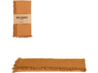 Mica Decorations Bavlněný běhoun na stůl Villia, okrová, 180 x 45 cm