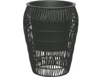 Polyratanový květináč kulatý černý 29,5 cm