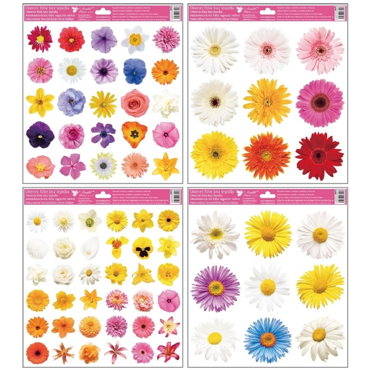Anděl Přerov Okenní fólie barevné květiny, 30 x 33,5 cm