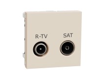 Schneider Electric Zásuvka TV+R+SAT koncová 2dB Unica, 2M, béžová