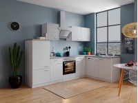 Respekta Kuchyně Malia L beton/bílá 280 cm-skloker.d./digestoř/myčka/lednice