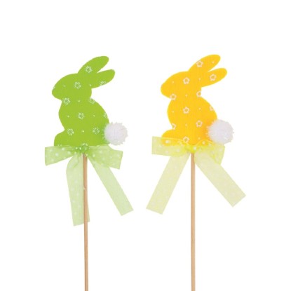 Anděl Přerov Zápich zajíček s ocáskem, na špejli, různé druhy, 6 cm