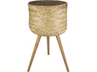 Květináč z bambusu s dřevěnými nožičkami s PE sáčkem, přírodní 32 x 61 cm