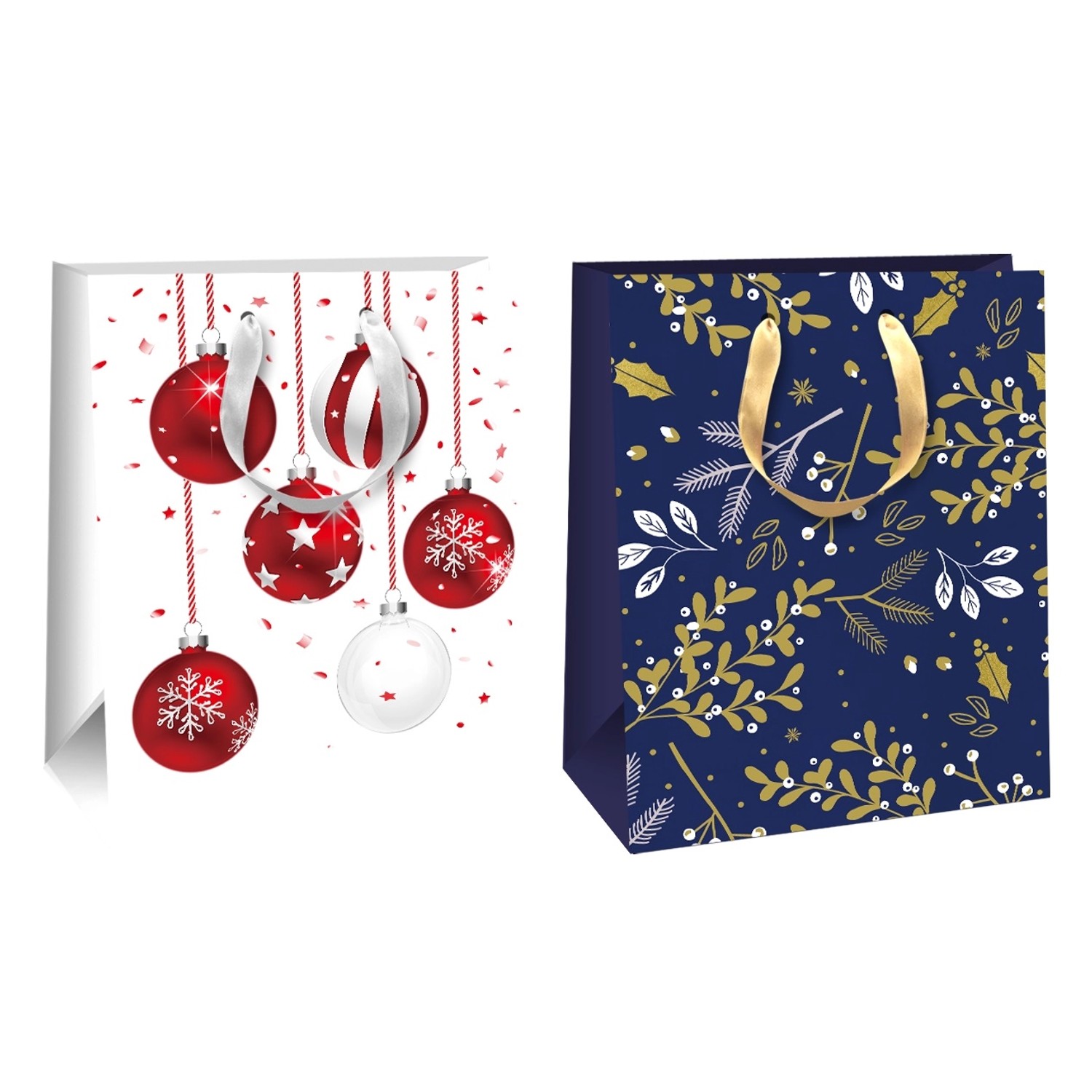 Ditipo Vánoční taška na dárky QC Glitter, různé motivy, 227 x 180 x 100 mm