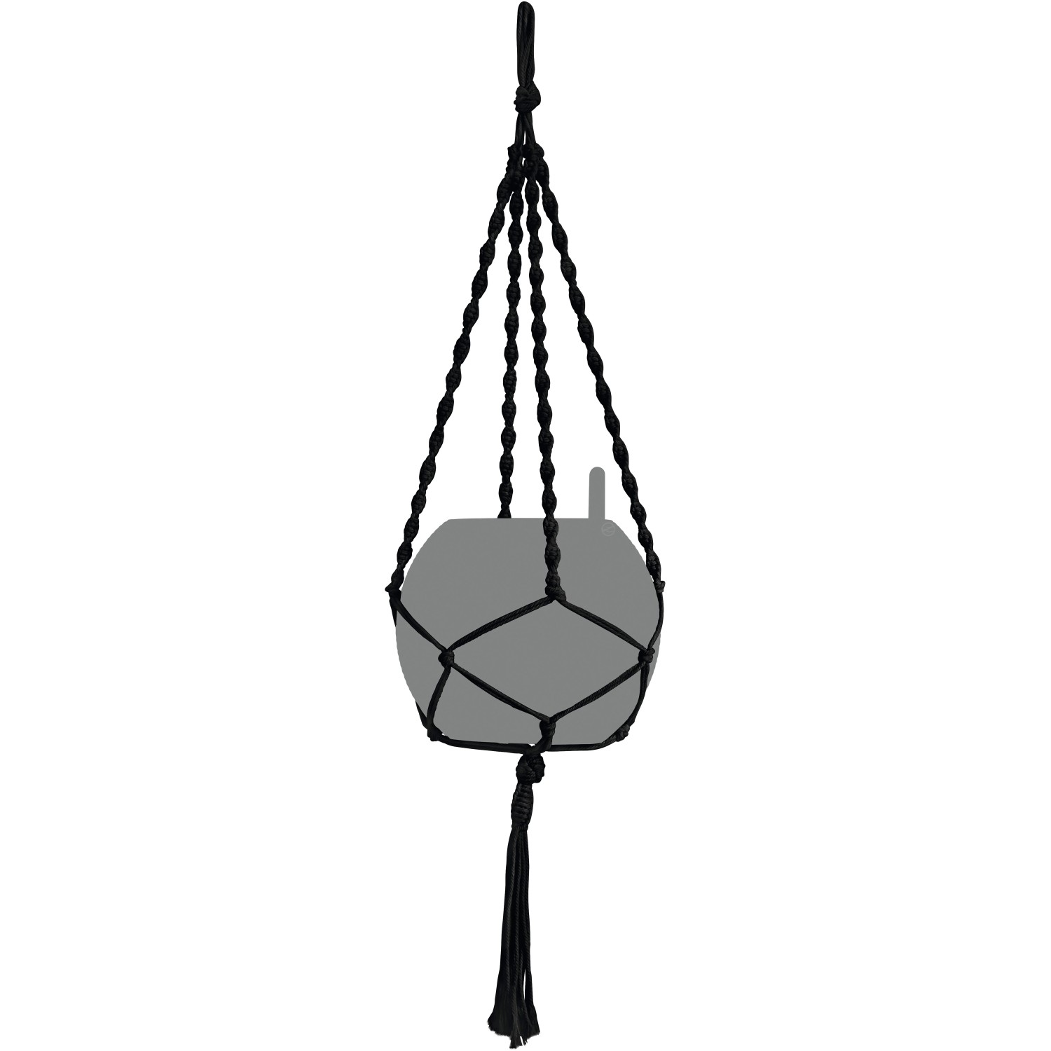 Lechuza Macramé závěs na květináč Cotton Boho černý 90 cm