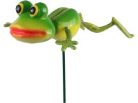 Dekorativní zahradní zápich Fun Spinner žába, 44 cm, 1 ks