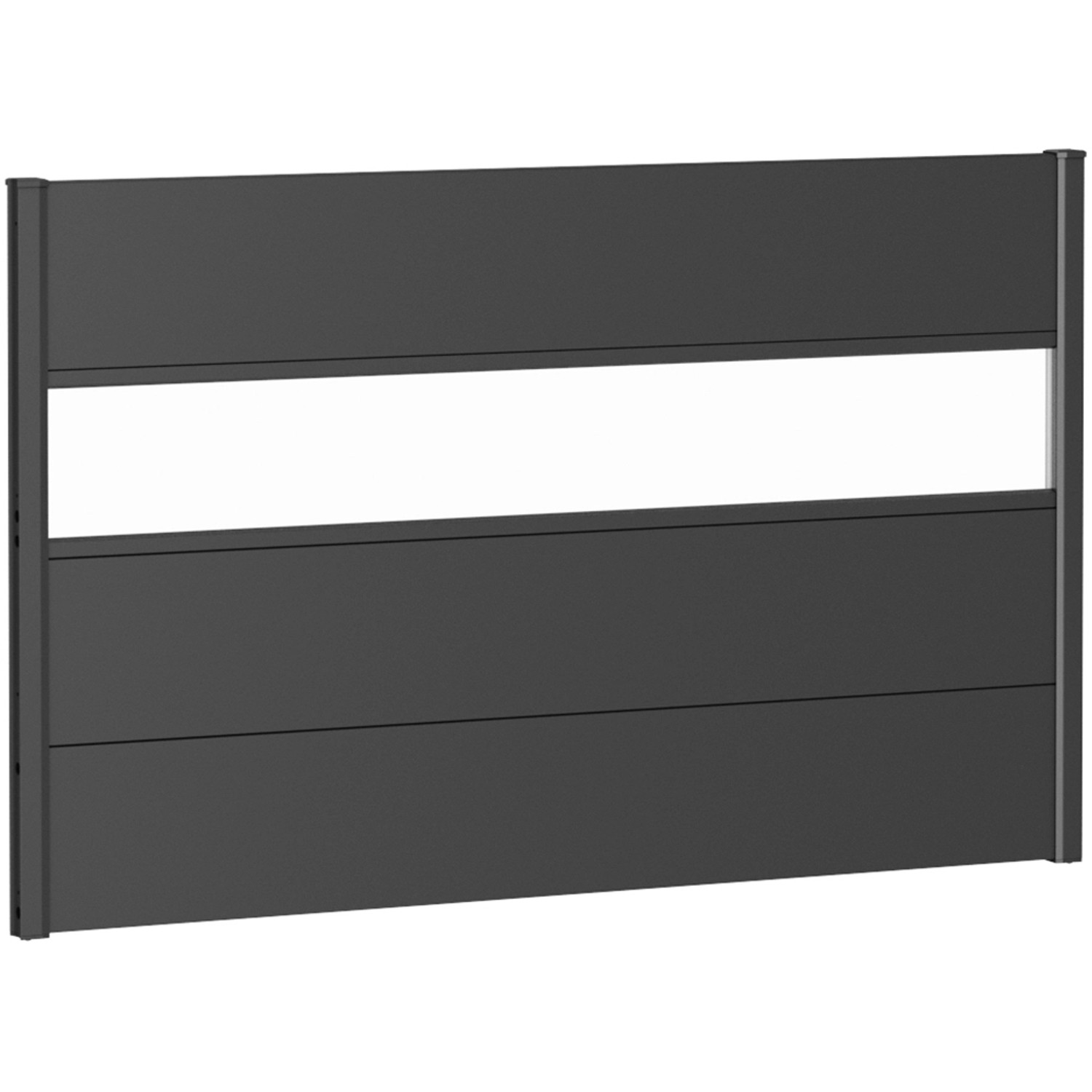 Biohort Plný plot s částečným prosklením tmavě šedý, 150 x 90 cm