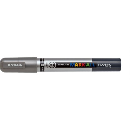 LYRA Mark All Marker, stříbrný, kulatý hrot 2 mm. Permanentní fix pro všechny povrchy.