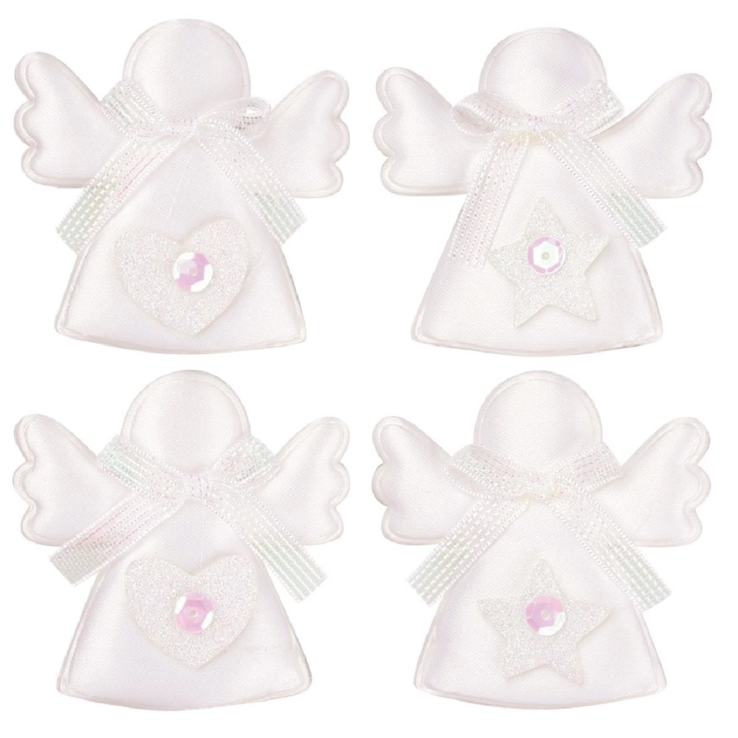 Anděl bílý na klipu 6 cm, 4 ks v sáčku Anděl Přerov s.r.o.