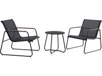 OBI Sestava balkónového nábytku Whitton, černá, 3dílná OBI Sestava balkónového nábytku Whitton, černá, 3dílná