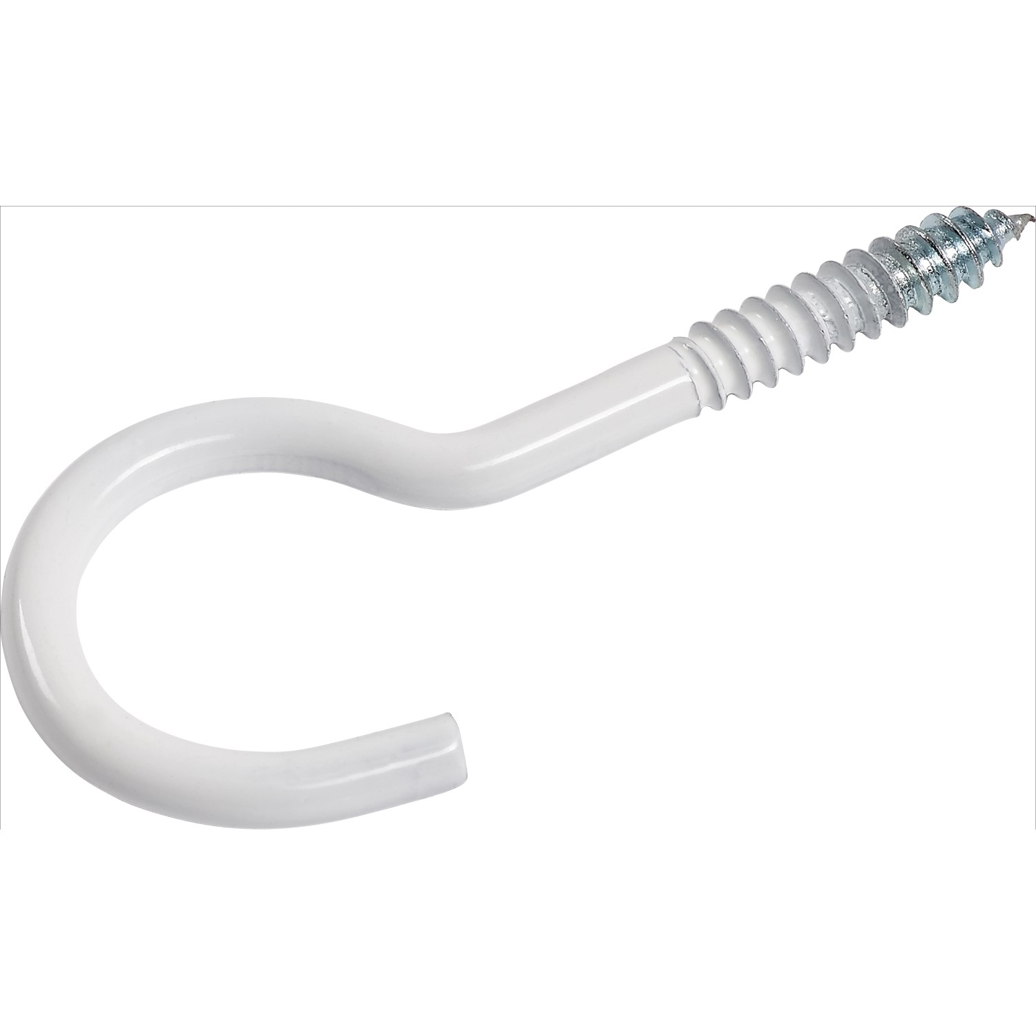 LUX Šroubovací hák ohnutý pozinkovaný pr. 3,3 mm x 60 mm, bílý, 4 ks