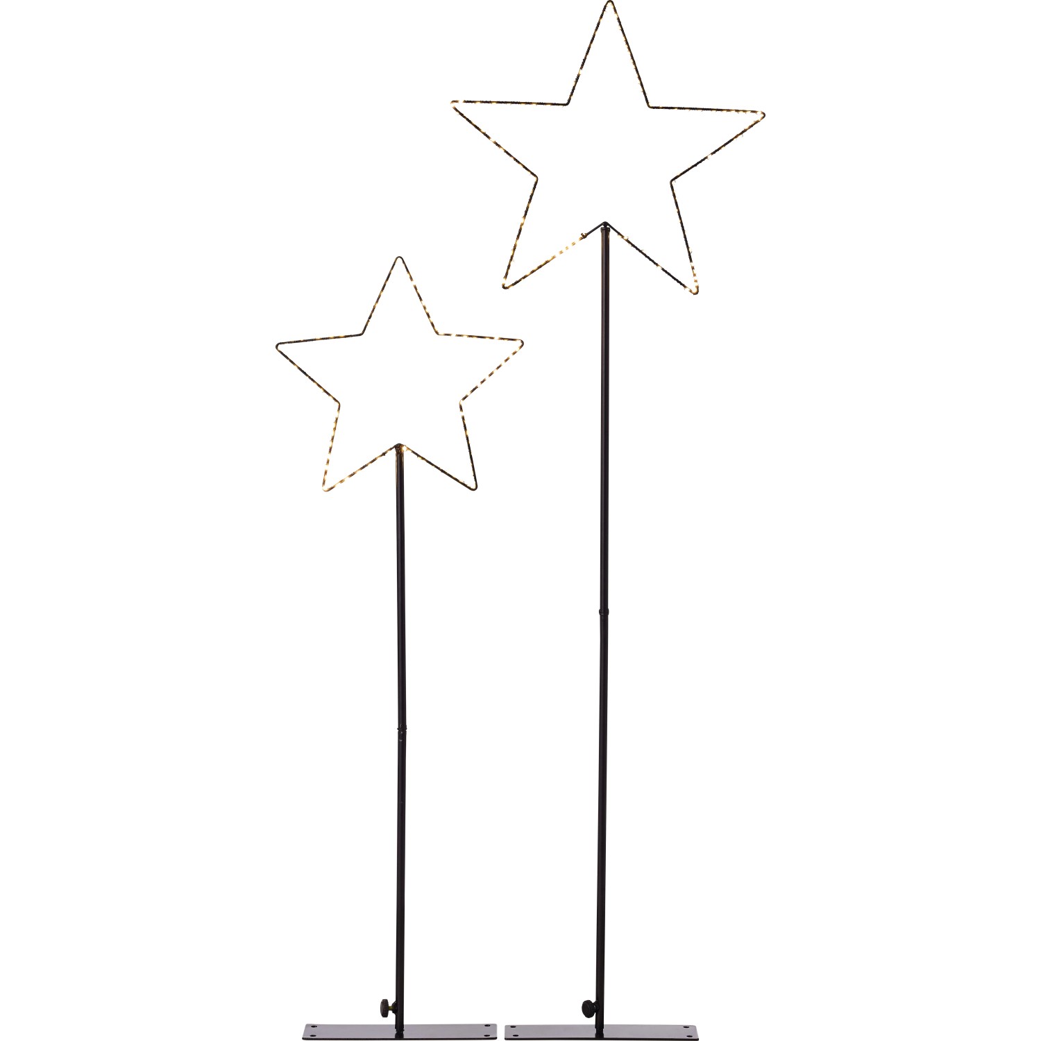 LED figurka hvězda, černá, sada 2 ks