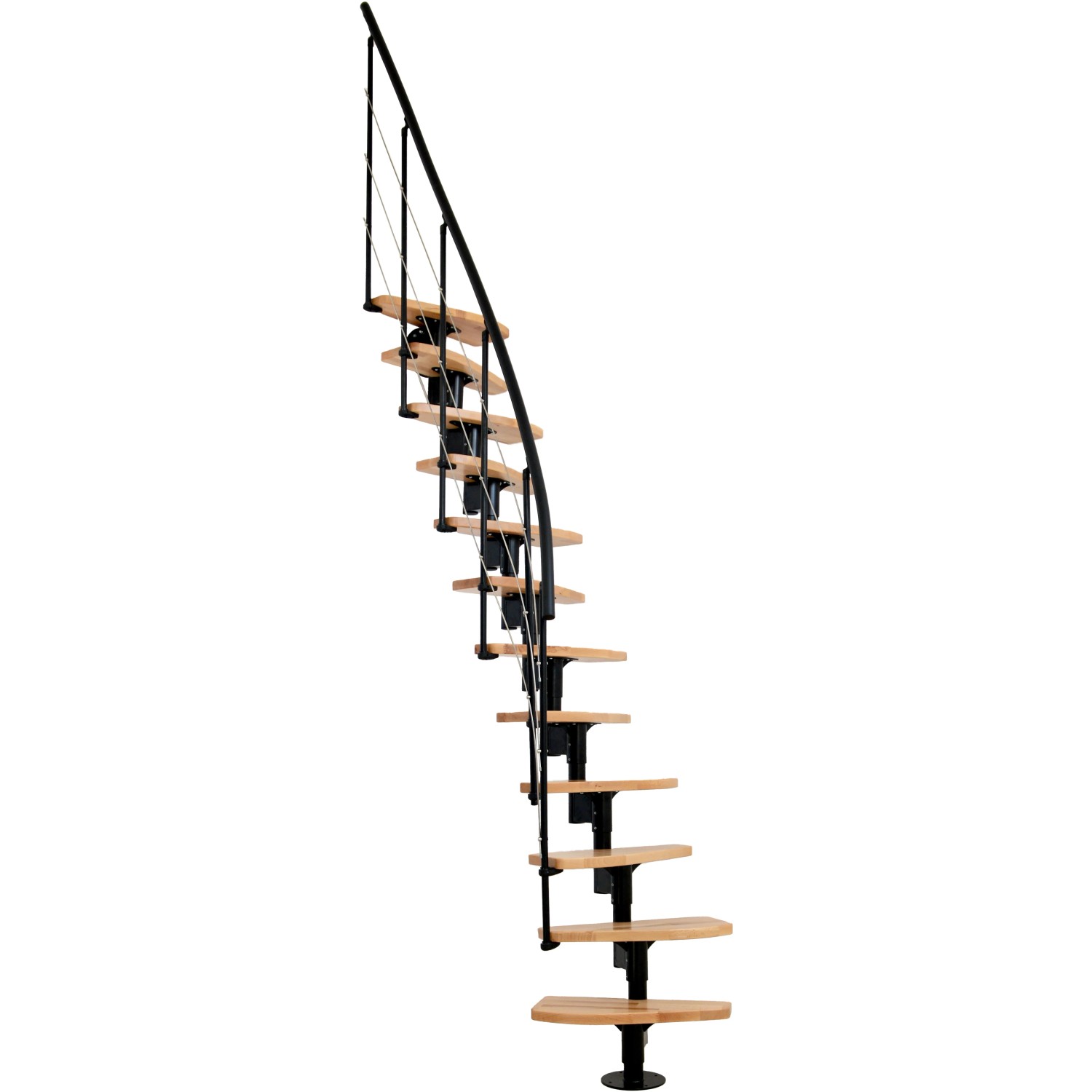 Minka STAIRS modulové schodiště Nizza buk/černá, 293,8 cm