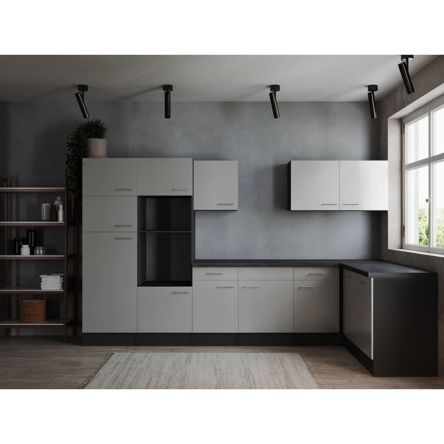 Respekta Kuchyně Oliver L bílá/žula 340 cm - bez el. přístrojů