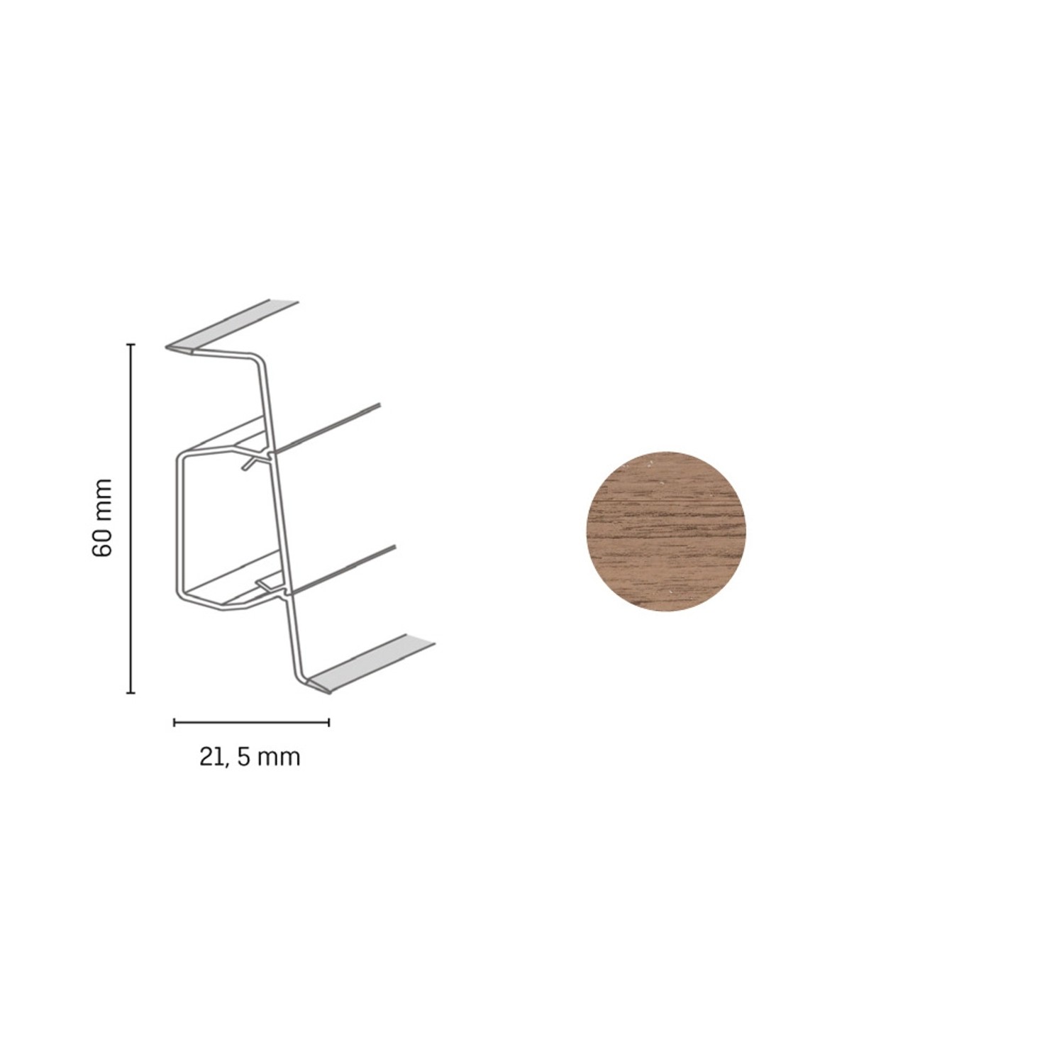 Döllken Profiles Lišta Q SLK 60 3041 60 x 21,5 x 2500 mm