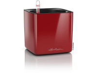Lechuza Květináč Cube Glossy 14 scarlet, 135 x 140 x 140 mm