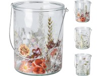 Koopman Skleněný svícen s květinami Flower, různéd druhy, 11 x 10 x 15 cm Koopman Skleněný svícen s květinami Flower, různéd druhy, 11 x 10 x 15 cm