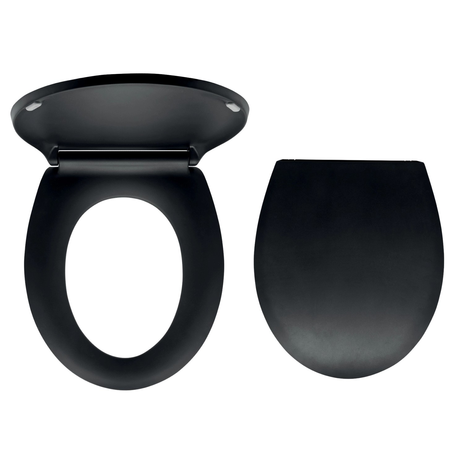 Ferro WC sedátko WC/BLACK , černý duroplast, plastové závěsy, oválné