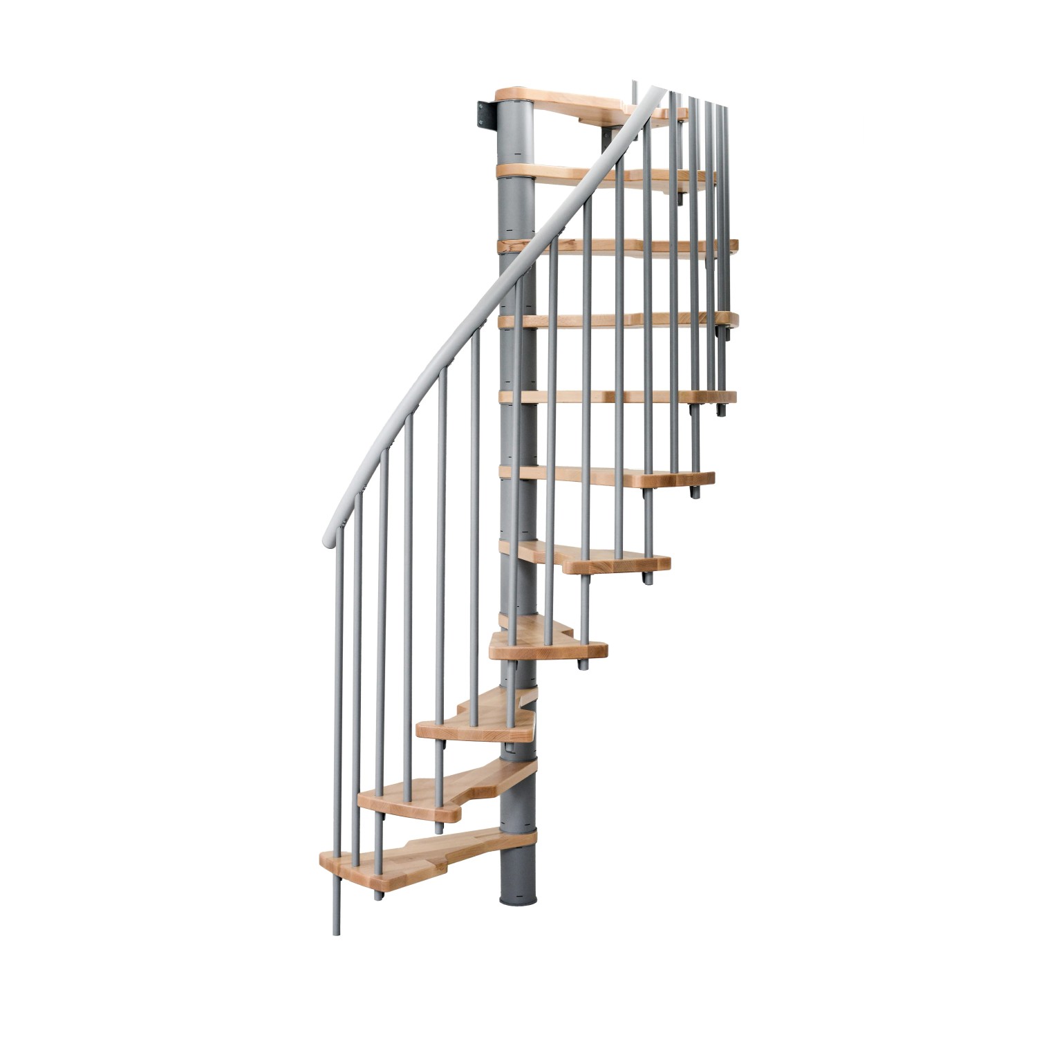 Minka STAIRS Prostorově točité schodiště Metallica Smart buk/šedá 130 x 78 cm