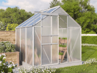 Vitavia Skleník GT 376 vč. základny, HKP 4 mm, stříbrná, 193 x 195 cm