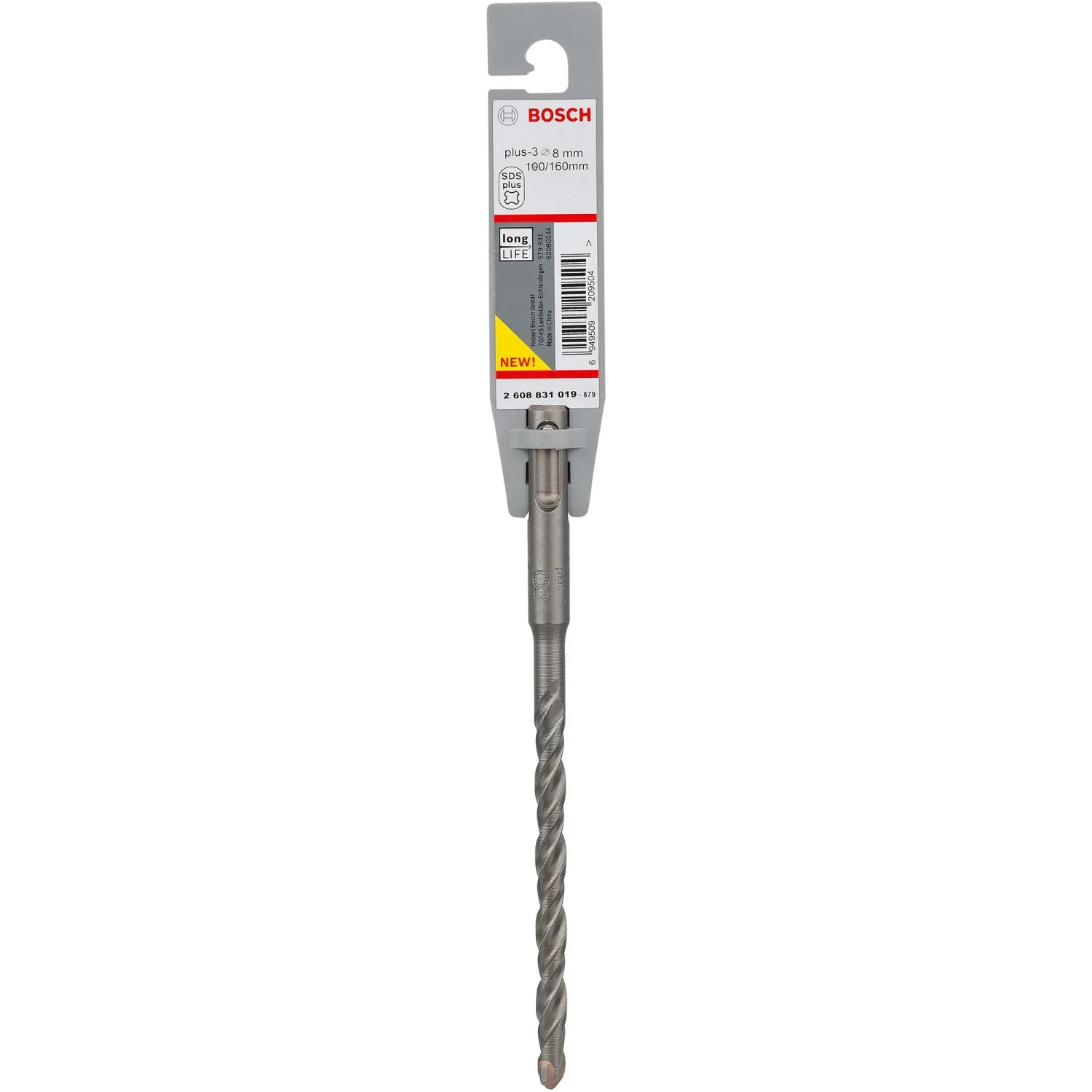 Bosch Spirálový vrták pro vrtací kladiva SDS Plus-3, 8 x 100 x 160 mm