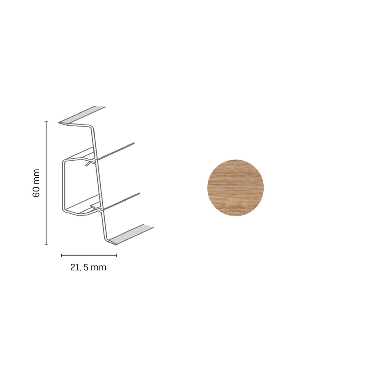 Döllken Profiles Lišta Q SLK 60 3047 dub přírodní 60 x 21,5 x 2500 mm