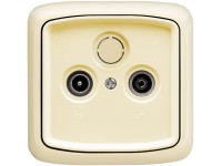 ABB Zásuvka TANGO 5011A-W0302 C - Radio/TV krémová bílá 38 x 150 x 110 mm