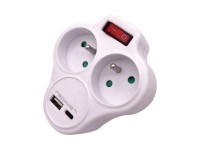 Zásuvka rozbočovací s 2xUSB A+C 2,4 USB A+C, bílá