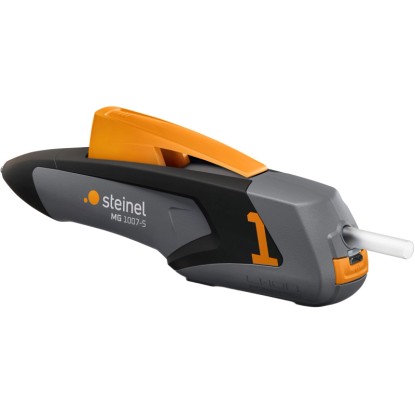 Tavná pistole Steinel Mobileglue 1007-S v šedé/černé barvě s oranžovými akcenty.