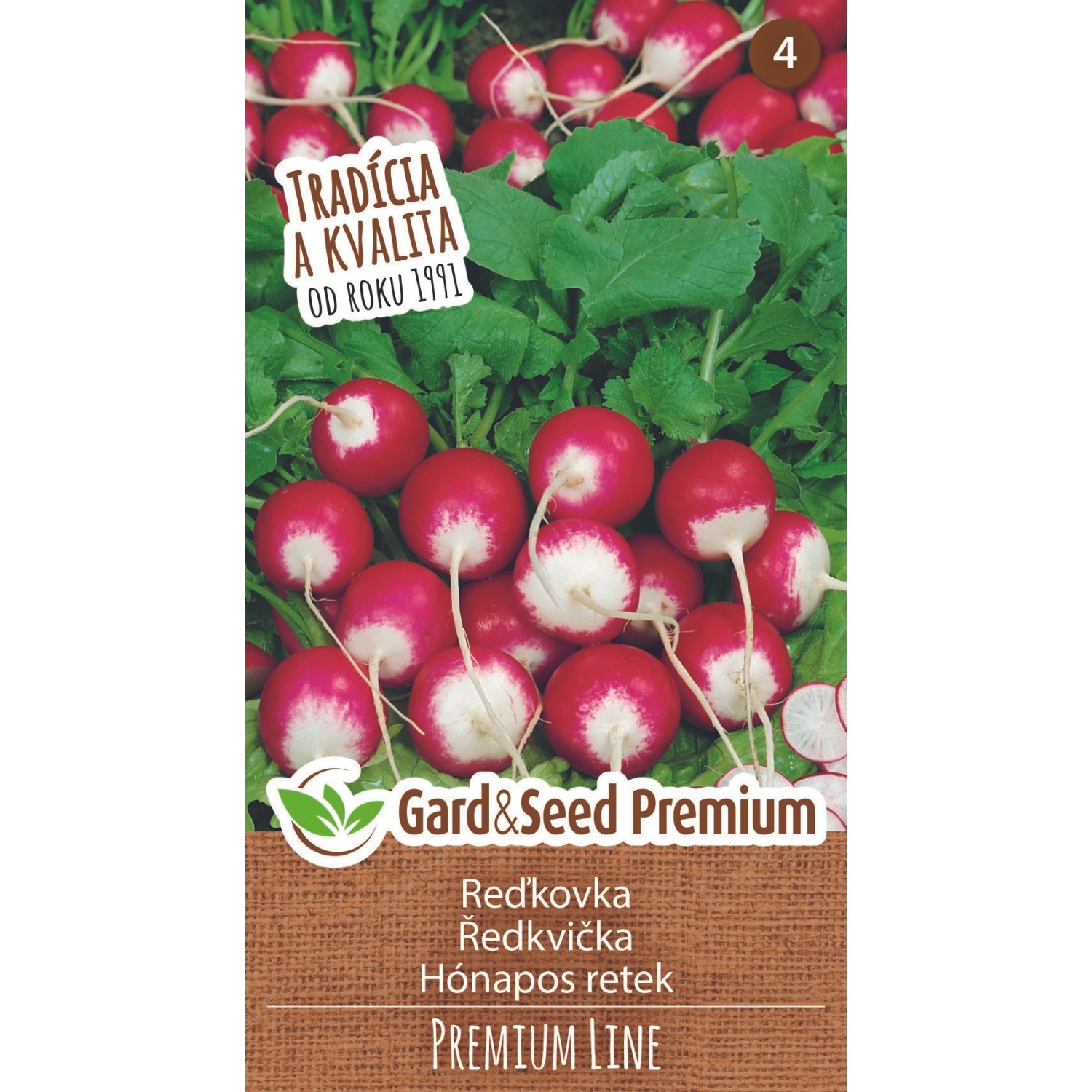 GardenSeed Premium Semínka Ředkvička kulatá červeno-bílá PREMIUM