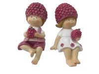 Boltze Sedící dekorativní figurka s ovocem Rubus, různé druhy, 1 ks