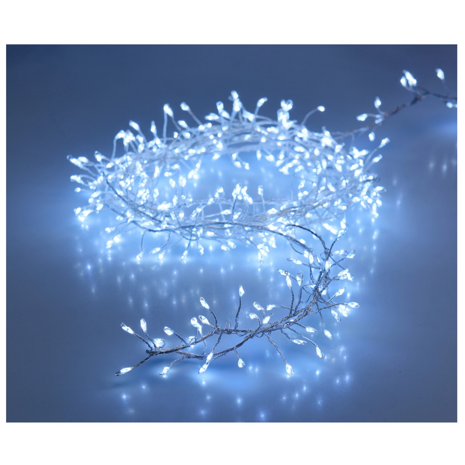 Koopman Světelný řetěz svazek 200 x LED studená bílá, IP20, stříbrný, 2,5 m