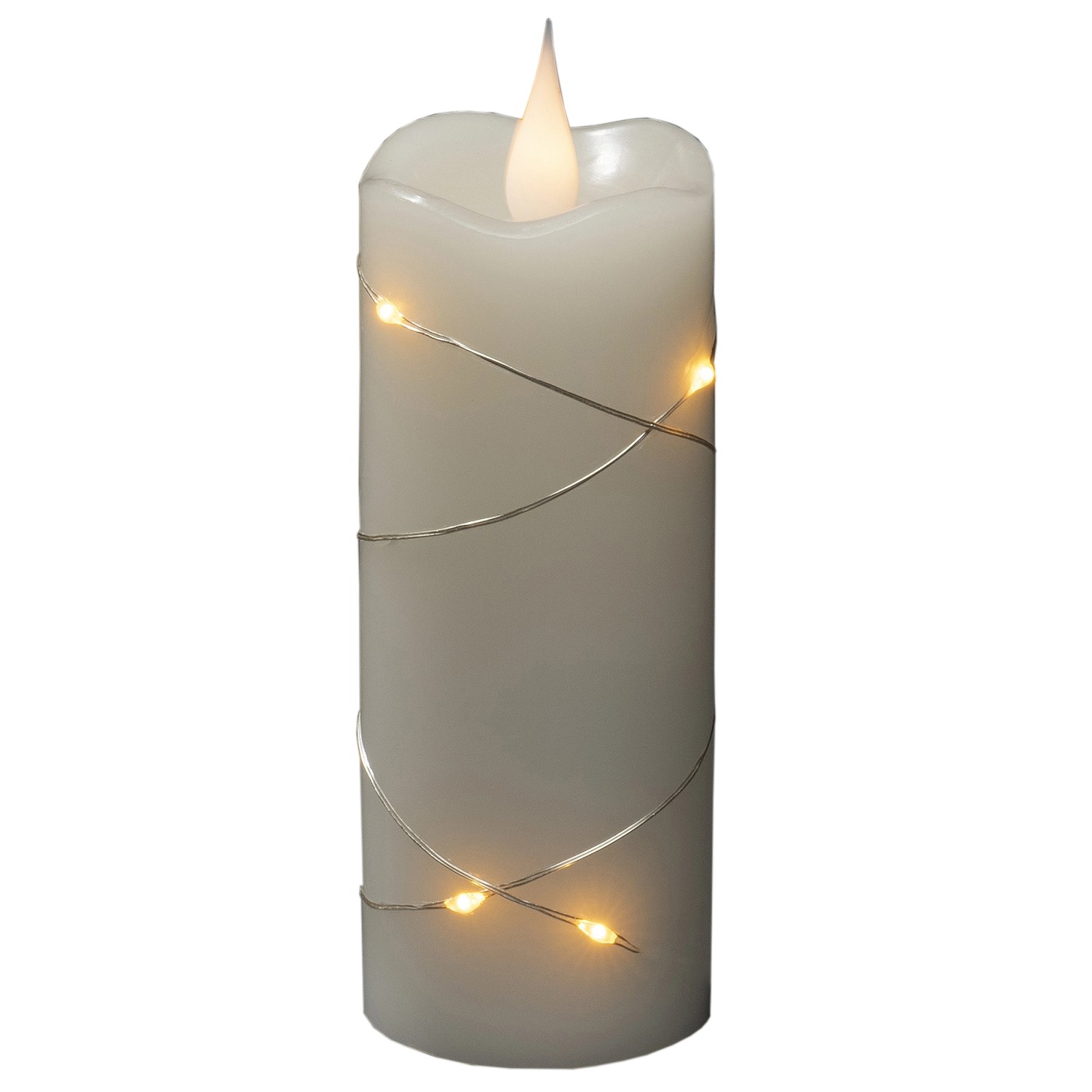 Konstsmide 6 LED v podobě kapek svíčky z pravého vosku 3D plamen stříbrný drát