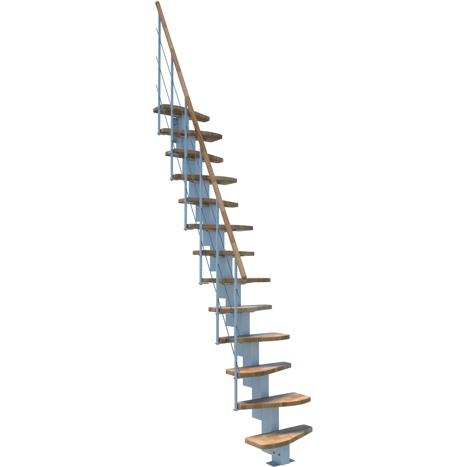 Minka STAIRS Přímé modulové schodiště Quatro buk/bílá, 298 cm
