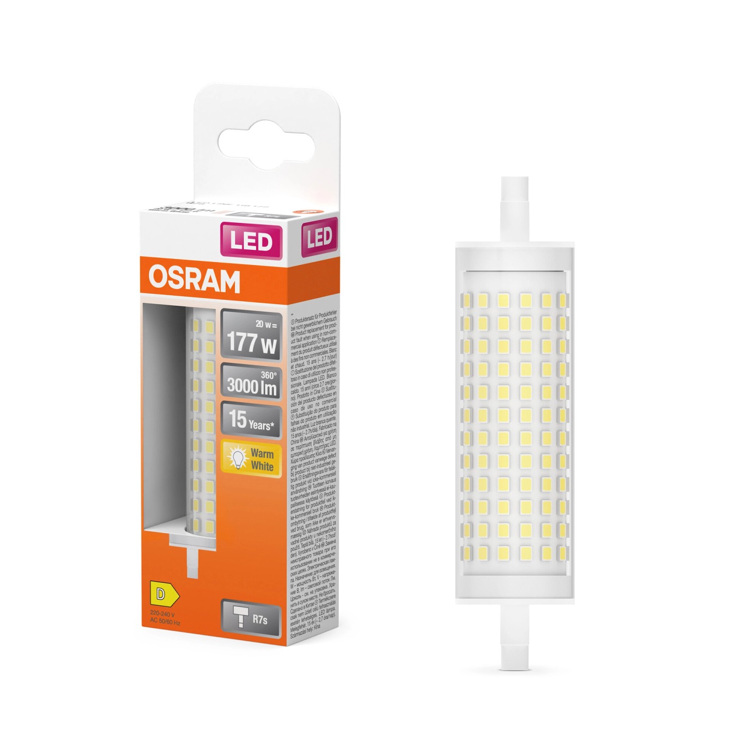 OSRAM Žárovka LED Line R7s Clear 20W 3000lm 3000K
